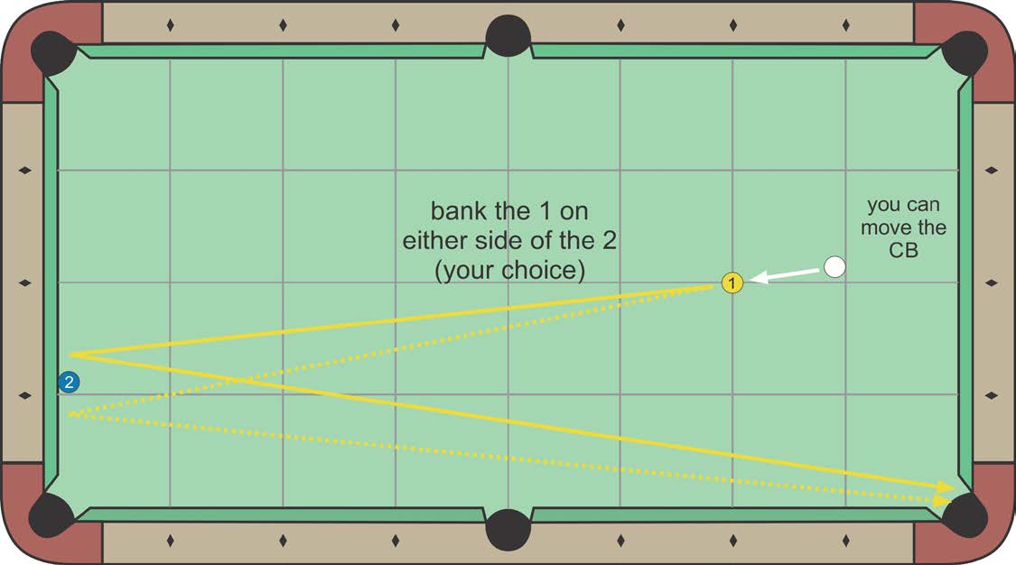 One-Pocket Foot Spot Bank off Head Rail diagram